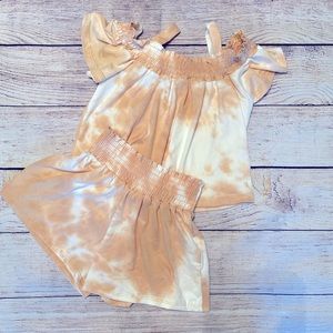 #C4: Top/Bottom Peach tye-dye set